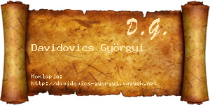 Davidovics Györgyi névjegykártya
